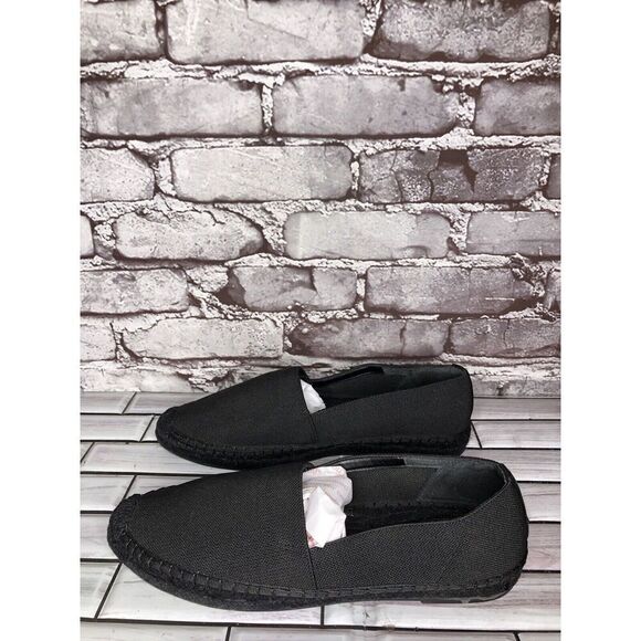 Banana Republic Black Canvas Fabric Slip On Espadrilles Loafers Shoes Women Sz 8 - Picture 1 of 16